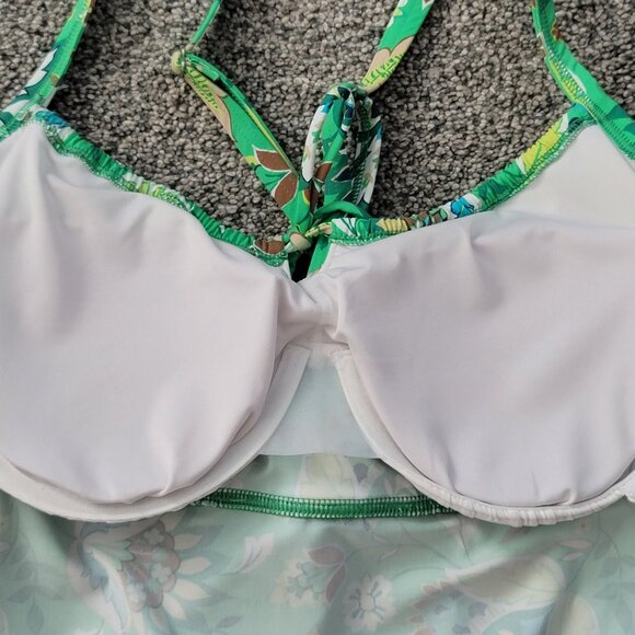 Lands End Green Print Tanktini Size 12 Runs small probably closer to a 10 - Picture 8 of 8